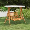 Rám pro zahradní houpačku se stříškou ohýbané dřevo úprava teak 313937