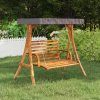 Rám pro zahradní houpačku se stříškou ohýbané dřevo úprava teak 313938