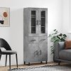 Skříň highboard betonově šedá 69,5x34x180 cm kompozitní dřevo 3198557