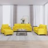 4dílná sedací souprava s polštáři světle žlutá textil 3201271