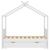 Rám dětské postele se zásuvkou bílý masivní borovice 80x160 cm 322149