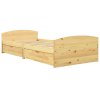 Rám postele se 2 zásuvkami masivní borovice 90 x 200 cm 322154