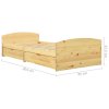 Rám postele se 2 zásuvkami masivní borovice 90 x 200 cm 322154