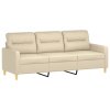 3místná pohovka s polštáři krémová 180 cm textil 3200831