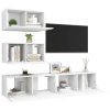 4dílný set TV skříněk bílý kompozitní dřevo 3078710