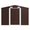 Zahradní domek 257 x 392 x 181 cm kovový hnědý 143347