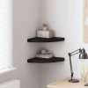 323920 vidaXL Floating Corner Shelves 2 pcs Black 35x35x3,8 cm MDF 323920