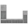 4dílná obývací stěna s LED betonově šedá kompozitní dřevo 3216650
