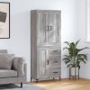 Skříň highboard šedá sonoma 69,5 x 34 x 180 cm kompozitní dřevo 3200007