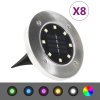 Solární světlo k zapíchnutí do země 8 ks LED RGB barva 315695