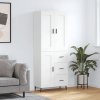 Skříň highboard bílá 69,5 x 34 x 180 cm kompozitní dřevo 3200017