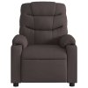 Elektrické polohovací křeslo tmavě hnědé textil 3206632