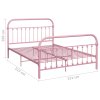 Rám postele růžový kov 120 x 200 cm 284512