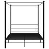 Rám postele s nebesy černý kovový 160 x 200 cm 325063