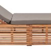 Zahradní lehátko s tmavě šedou poduškou masivní teak 316038