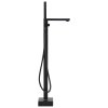 Volně stojící vanová baterie černá nerezová ocel 90 cm 145096