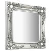 Nástěnné zrcadlo barokní styl 40 x 40 cm stříbrné 320306