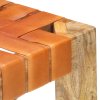 Barové stoličky 2 ks hnědé pravá kůže 75 cm 321830