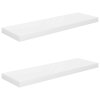 Plovoucí nástěnné police 2 ks lesklé bílé 80x23,5x3,8 cm MDF 323752