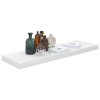 Plovoucí nástěnné police 2 ks lesklé bílé 80x23,5x3,8 cm MDF 323752