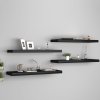 Plovoucí nástěnné police 4 ks černé 80 x 23,5 x 3,8 cm MDF 323837