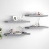 Plovoucí nástěnné police 4 ks šedé 60 x 23,5 x 3,8 cm MDF 323855
