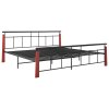 Rám postele kov a masivní dubové dřevo 200 x 200 cm 324896