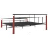 Rám postele kov a masivní dubové dřevo 200 x 200 cm 324896