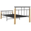 Rám postele kov a masivní dubové dřevo 100 x 200 cm 324898