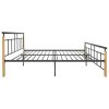 Rám postele kov a masivní dubové dřevo 200 x 200 cm 324903