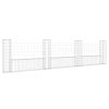 Gabionový koš ve tvaru U se 4 sloupky železo 380 x 20 x 100 cm 151277