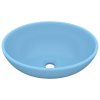 Luxusní umyvadlo oválné matně světle modré 40 x 33 cm keramika 146923