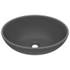 Luxusní umyvadlo oválné matné tmavě zelené 40 x 33 cm keramické 146928