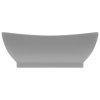 Luxusní umyvadlo přepad oválné matné světle šedé 58,5 x 39 cm 146938