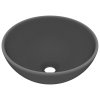 Luxusní umyvadlo kulaté matné tmavě šedé 32,5x14 cm keramické 146972