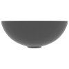 Koupelnové umyvadlo keramické tmavě šedé kulaté 146983