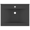 Luxusní umyvadlo otvor na baterii tmavě šedé 60x46 cm keramika 147027