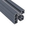 Plotové sloupky tmavě šedé 2 ks 185 cm hliník 148986
