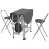 Pětidílný jídelní set skládací, MDF černý 243902