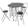 Pětidílný jídelní set skládací, MDF černý 243902