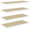 Plovoucí nástěnné police 4 ks dub a bílé 80 x 23,5 x 3,8 cm MDF 326581