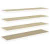 Plovoucí nástěnné police 4 ks dub a bílé 120x23,5x3,8 cm MDF 326587