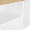 Lavice s botníkem a poduškou bílá a dub sonoma 80 x 30 x 47 cm 326764