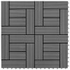 22 ks terasové dlaždice 30 x 30 cm 2 m² WPC šedé 277799
