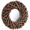 Nástěnné zrcadlo 40 cm teak kulaté 288801
