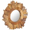 Nástěnné zrcadlo 40 cm teak kulaté 288803