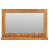 Nástěnné zrcadlo s policí 60 x 12 x 40 cm masivní teakové dřevo 289071