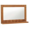 Nástěnné zrcadlo s policí 60 x 12 x 40 cm masivní teakové dřevo 289071