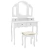 Toaletní stolek se stoličkou bílý 100 x 40 x 146 cm pavlovnia 289322