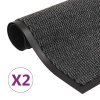 Protiprachové rohožky 2 ks obdélníky všívané 60x90 cm antracit 3051605